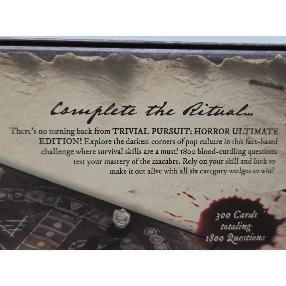 Trivial Pursuit Horror Ultimate Edition 100% Complete Movies, TV & Books Trivia